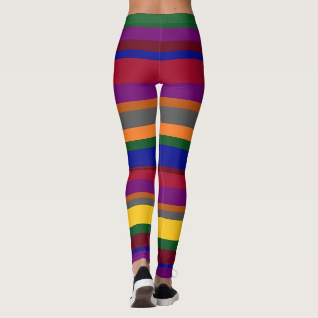 Leggings Listradas Multicoloridas Femininas (Verso)