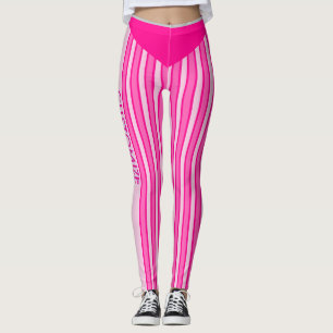 Leggings Listradas Rosa e Fúcsia com Texto Persona