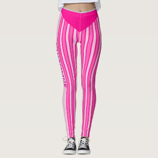 Leggings Listradas Rosa e Fúcsia com Texto Persona