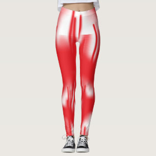 Leggings Luxuosas Vermelhas Abstratas