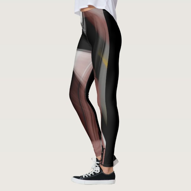 Leggings Malhação Abstrato Art Black Powdery (Esquerda)