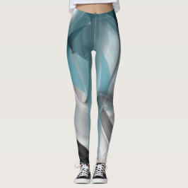 Leggings Malhação Abstrato Art Oceano Azul