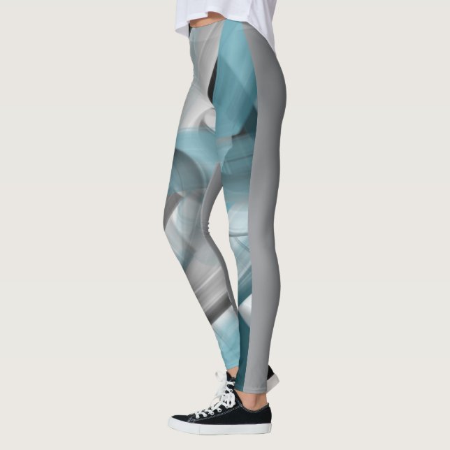 Leggings Malhação Abstrato Art Oceano Azul (Esquerda)