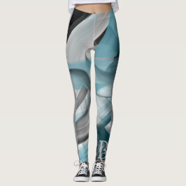 Leggings Malhação Abstrato Art Oceano Azul