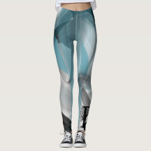 Leggings Malhação Abstrato Art Oceano Azul