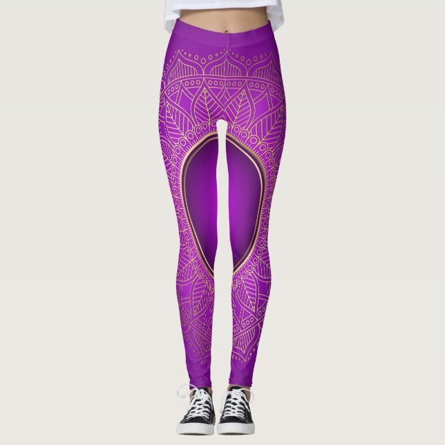 Leggings Mandala Roxo (Frente)