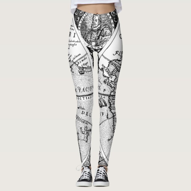 Leggings Mapa Vintage (Frente)