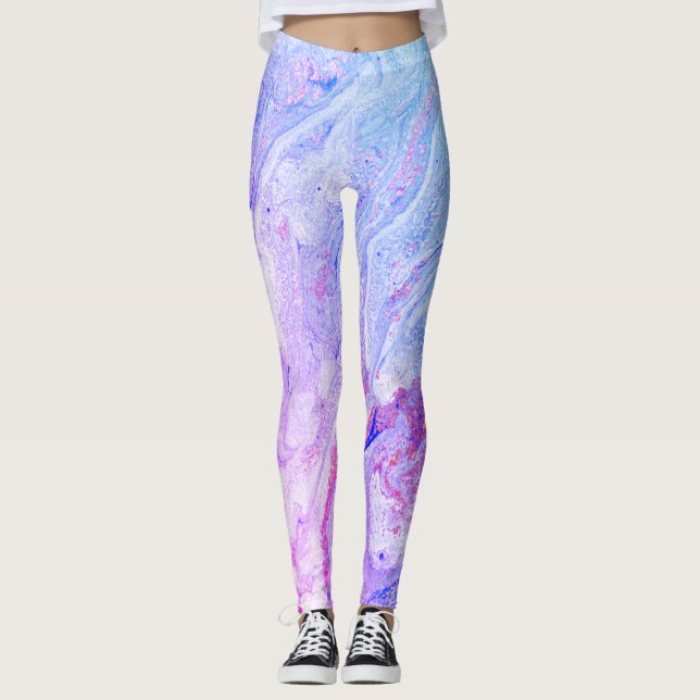 Leggings Marble Azuis Incríveis (Frente)