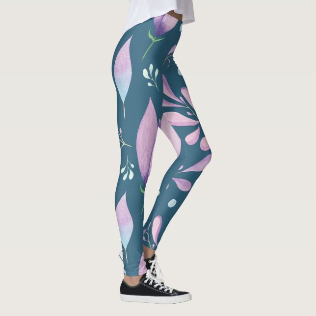 Leggings Marble Cor-de-rosa - Calças de Yoga Flora (Direita)