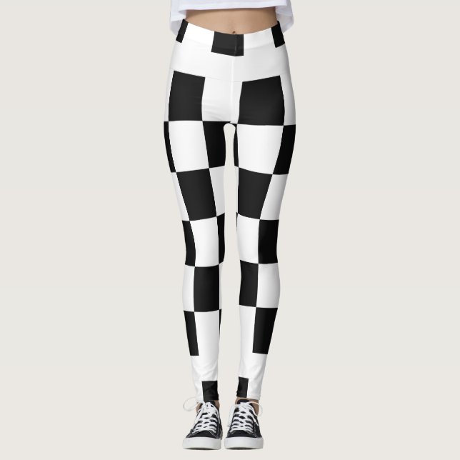 Leggings marcadas a preto e branco (Frente)