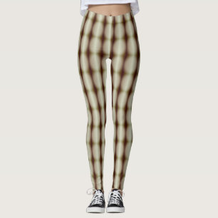 Leggings Marrom e Branco Abstrato