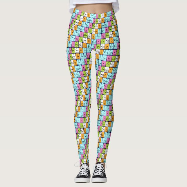 Leggings mesas periódicas patrióticas dos Países B (Frente)
