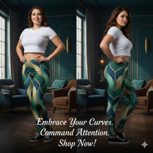 Leggings Modern Luxo Ondas Gradiente