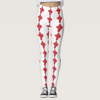 Leggings modernas com padrão vermelho personalizad