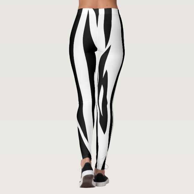 Leggings Modernas Preto e Branco | Minimalista Ele (Verso)