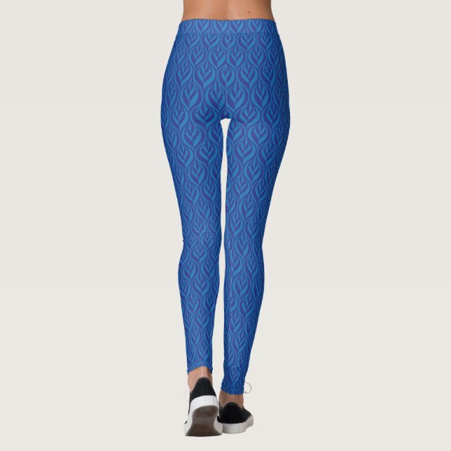 Leggings modernos de duas cores com padrão gráfico (Verso)