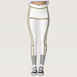 Leggings Mondrian Inspira bege branco 1