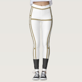 Leggings Mondrian Inspira bege branco 2