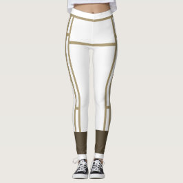 Leggings Mondrian Inspira bege branco 3