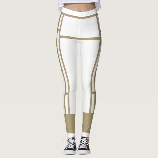 Leggings Mondrian Inspira bege branco 4 (Frente)