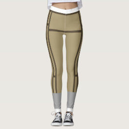Leggings Mondrian Inspirou Beige Brown 1