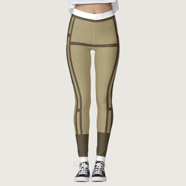 Leggings Mondrian Inspirou Beige Brown 3 (Frente)