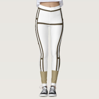 Leggings Mondrian Inspirou Castanho Branco 3