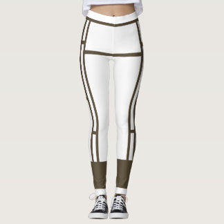 Leggings Mondrian Inspirou Castanho Branco 4