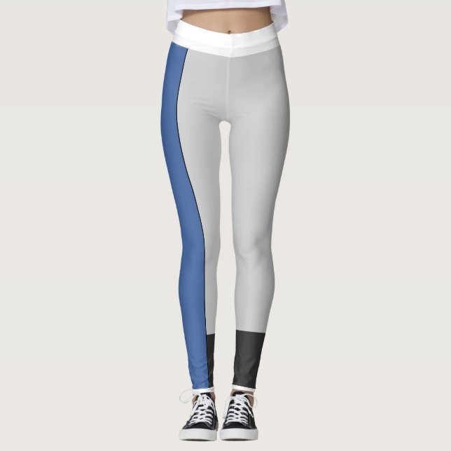 Leggings Mondrian Inspirou Cinzas de Sobrepesca co (Frente)