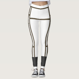 Leggings Mondrian White Brown 2