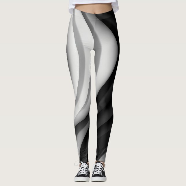 Leggings monocromáticas de ondas (Frente)