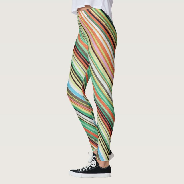 Leggings multicolorido com distribuição diagonal (Esquerda)
