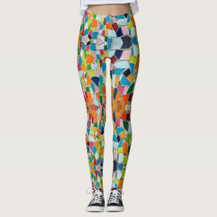 Leggings musáicas coloridas do Terrazzo