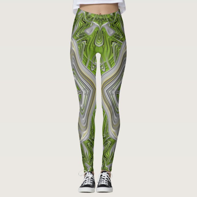 Leggings ~Natal prateado verde (Frente)