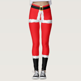 Leggings Natal Red Elf Santa Claus