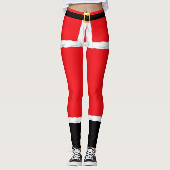 Leggings Natal Red Elf Santa Claus (Frente)