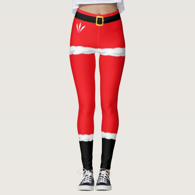 Leggings Natal Red Elf Santa Claus (Frente)