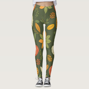 Leggings naturais vibrantes - Impressão digital or