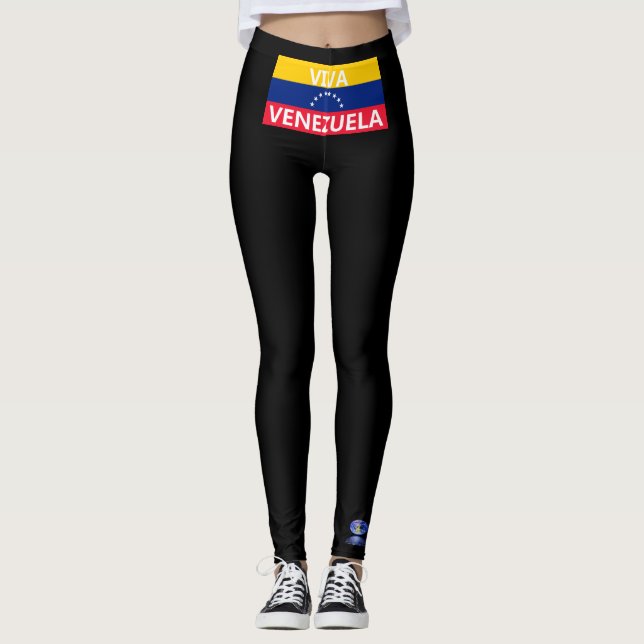 Leggings negro de la bandera de Venezuela. (Frente)