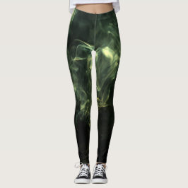 Leggings Neon Green Smoking Design sobre preto