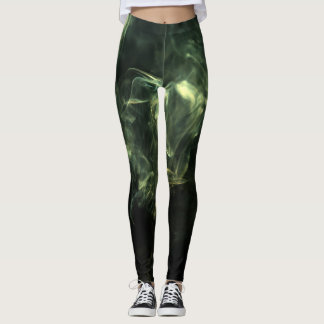 Leggings Neon Green Smoking Design sobre preto