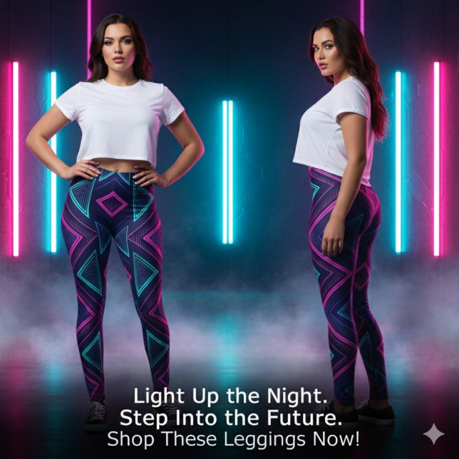 Leggings Neon Pulse Geometry (Neon Pulse Geometry Leggings)