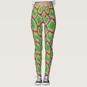 Leggings Neon Reptile Impressão