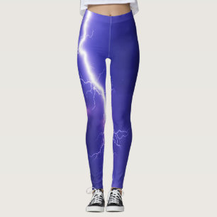 Leggings no estilo de céu azul relâmpago
