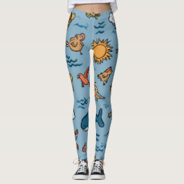 Leggings Ondas do Oceano Presente