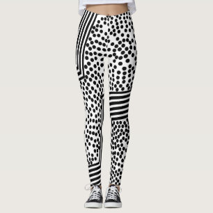 Leggings Ousadas com Listras de Bolinhas