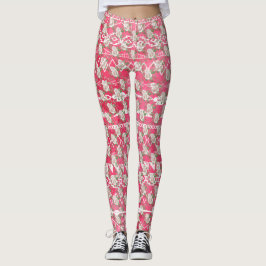 Leggings Padrão Aztec, Rosa Rosa Rosa Rosa Rosa Ro