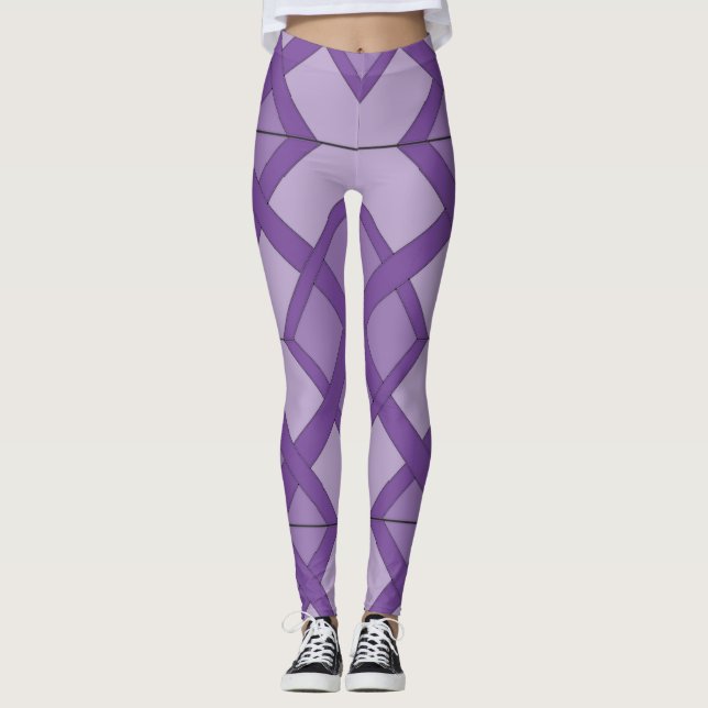 Leggings - Padrão de alcatifa em três tons (Frente)