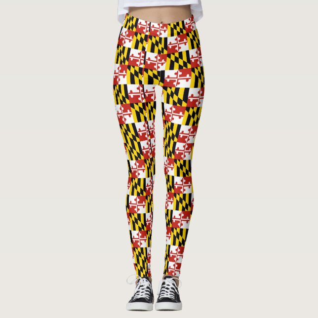 Leggings padrão de bandeira de Maryland (Frente)