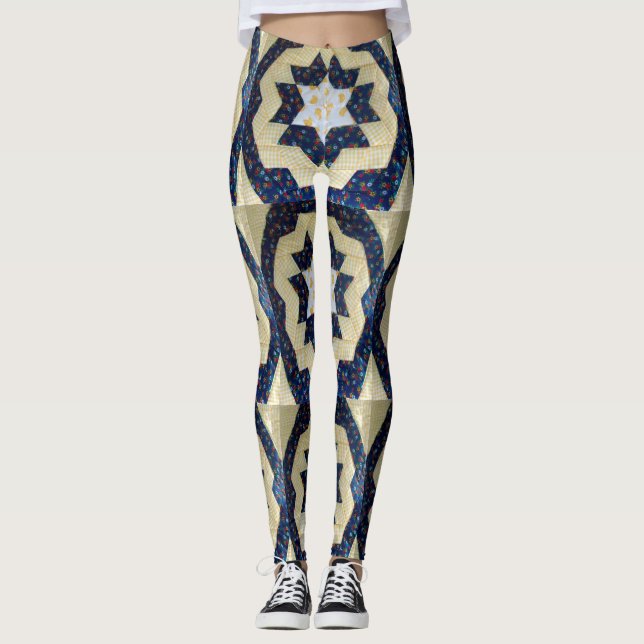 Leggings - Padrão de Inclinação da Flor Estelar Co (Frente)